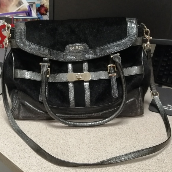 Guess Madelena Black Multi Flap Satchel - Picture 2 of 8